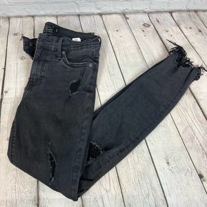 Lucky Brand Brooke Legging Jeans 4/27 Raw Hem Black